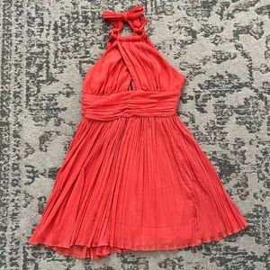 BB Dakota Salmon Pink Women’s Tie-Back Halter Cocktail Dress